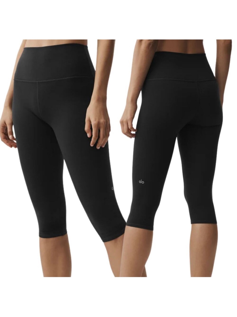 Alo Yoga High-Waist Airbrush Capri 22” Black Leggings